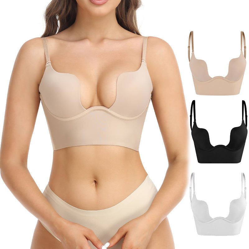 Women's backless deep plunge bra