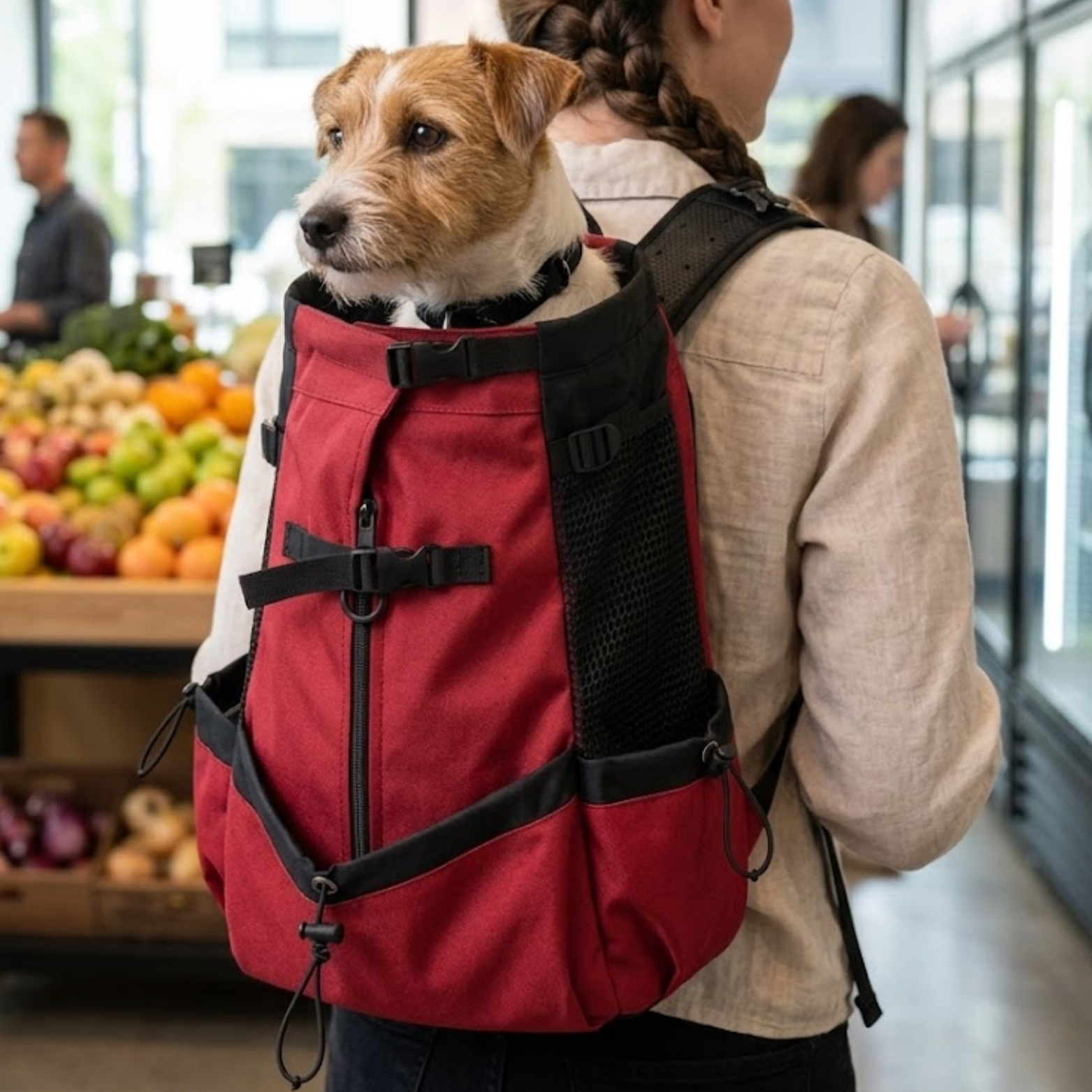 Dog Carrier Backpack Breathable Mesh Pet Travel Bag with Adjustable Shoulder Straps