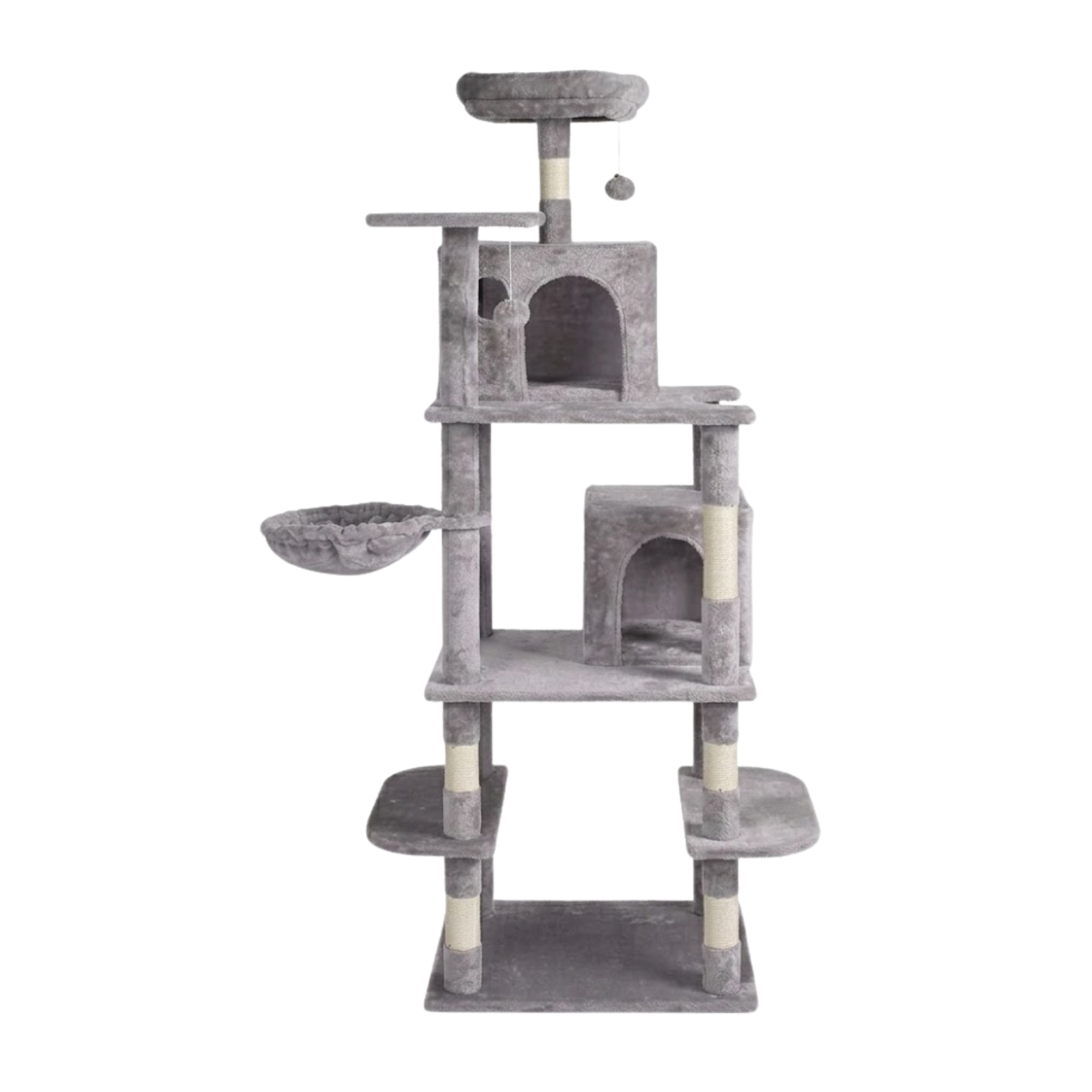 Cat Tree Tower for Indoor Cats with Sisal Scratching Post Condo Hammock and Perch