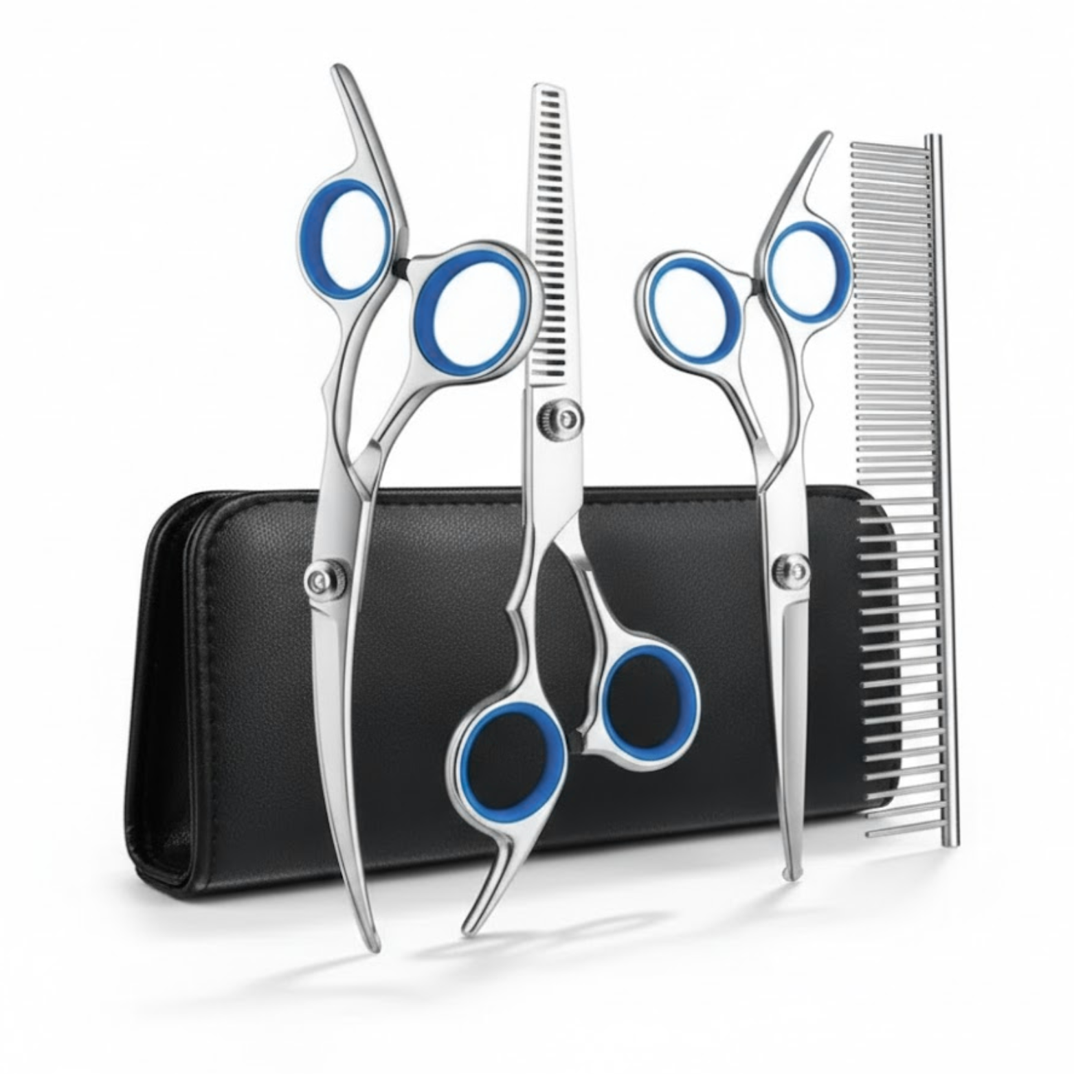 Dog Grooming Scissors Set Stainless Steel Round Tip Safety Shears with Trimming Comb
