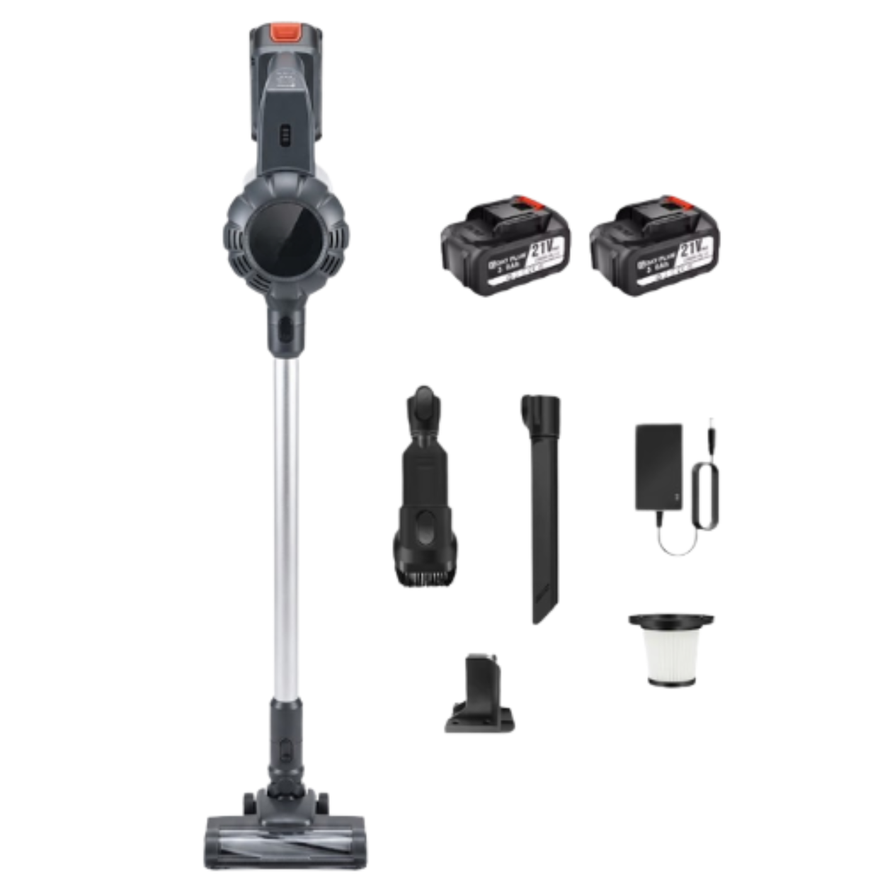 Cordless Pet Hair Vacuum Cleaner 45KPA Powerful Suction Stick Hoover with 2 Batteries