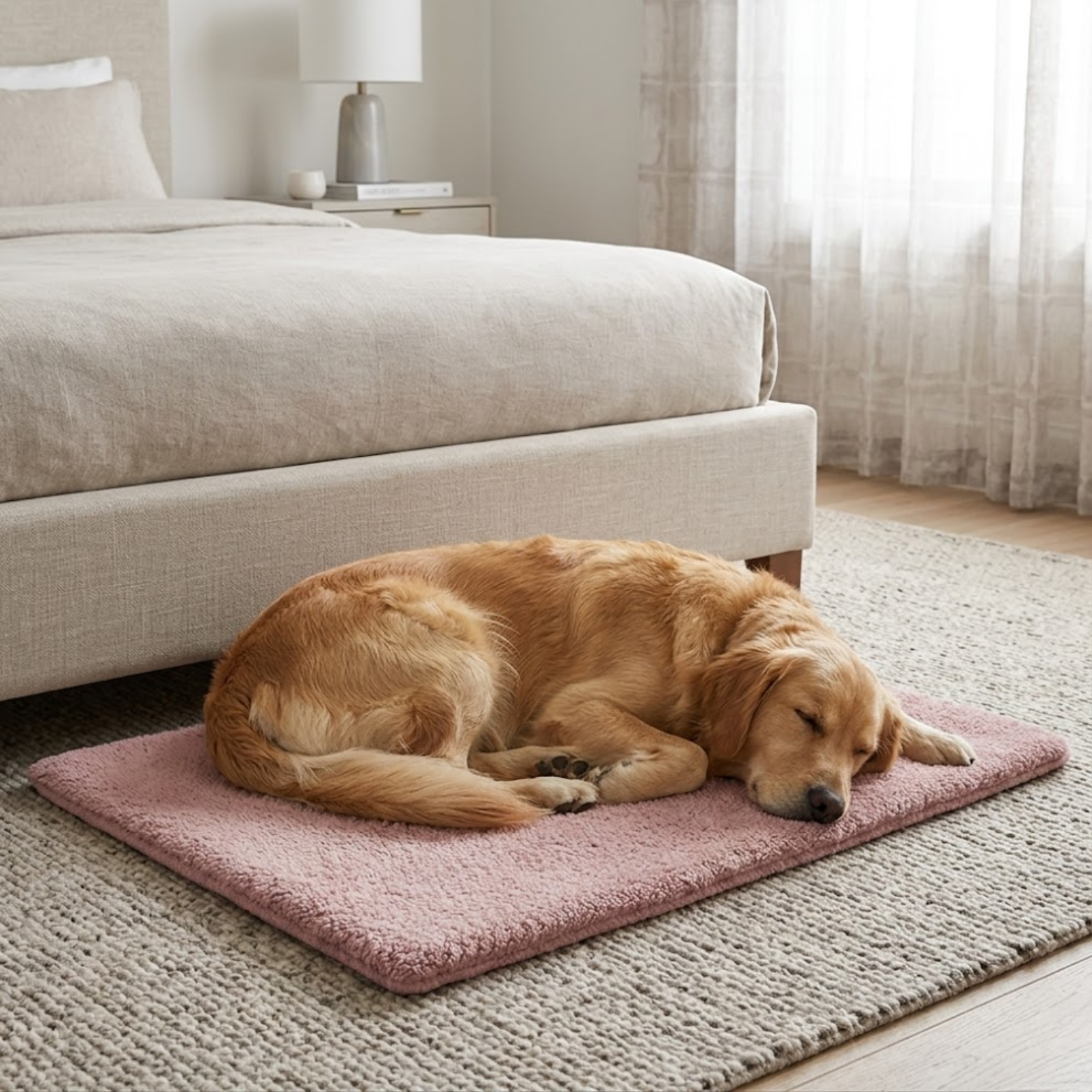 Waterproof Dog Bed with Removable Washable Faux Fur Cover and Anti-Slip Bottom