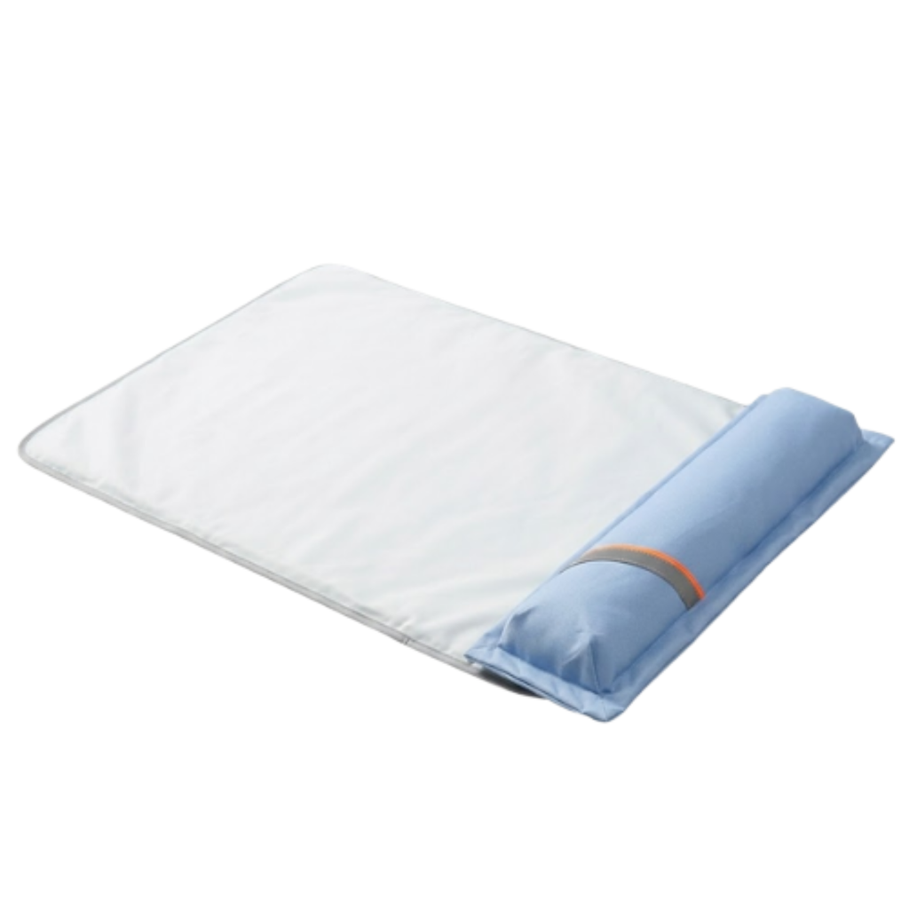 Memory Foam Dog Bed with Heat Dissipation Taffeta Cover and Removable Cooling Pillow