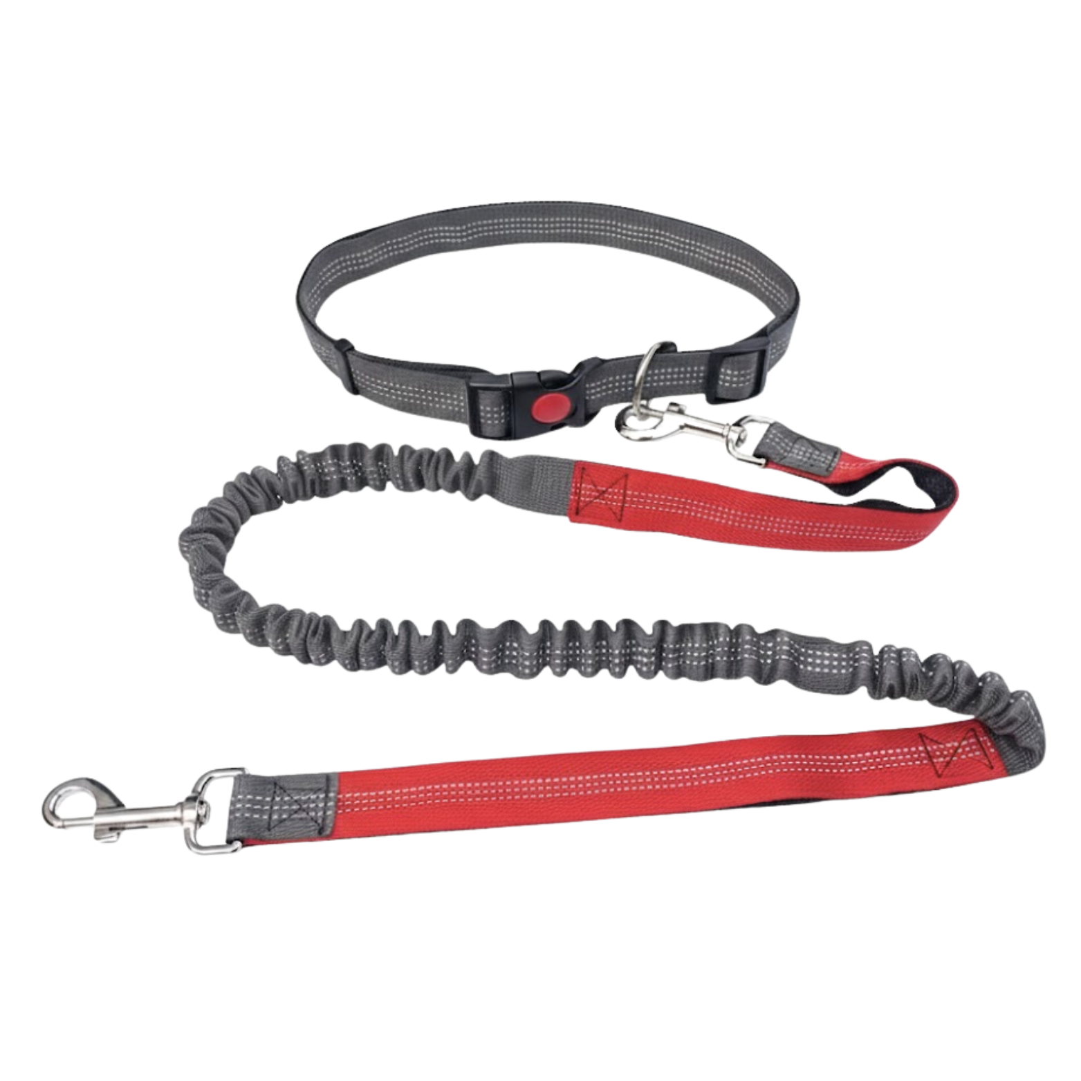 Hands Free Dog Leash for Running Elastic Nylon Bungee Leash with Waist Belt