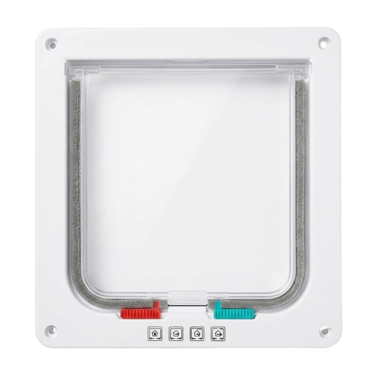 Cat Flap Door ABS Plastic 4 Way Locking Security Pet Gate for Dogs and Kittens