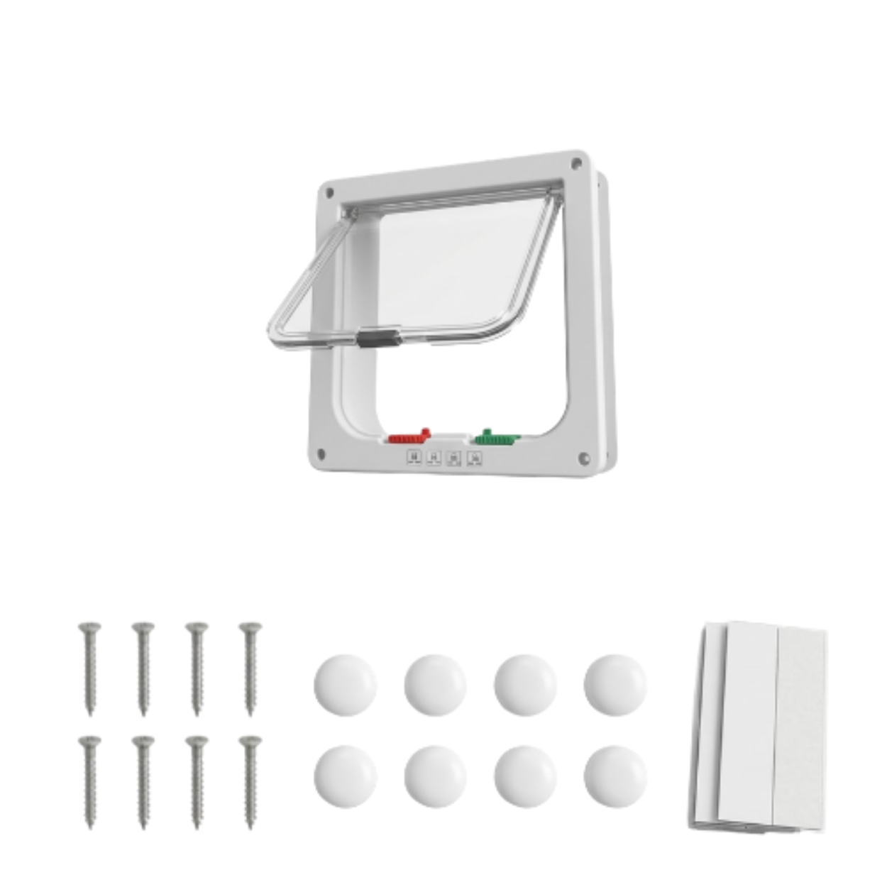 Cat Flap Door ABS Plastic 4 Way Locking Security Pet Gate for Dogs and Kittens