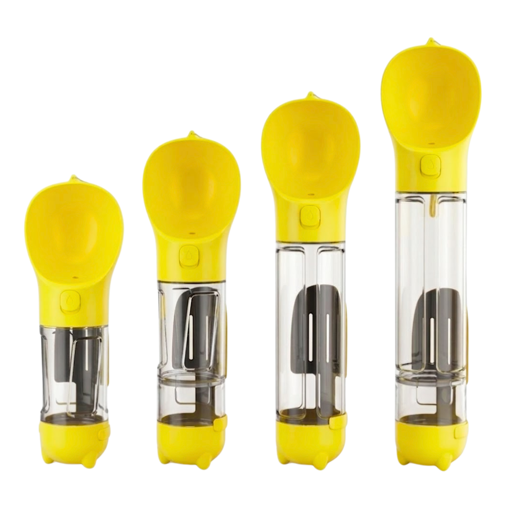 Portable Dog Water Bottle with Food Feeder Bowl and Waste Bag Dispenser
