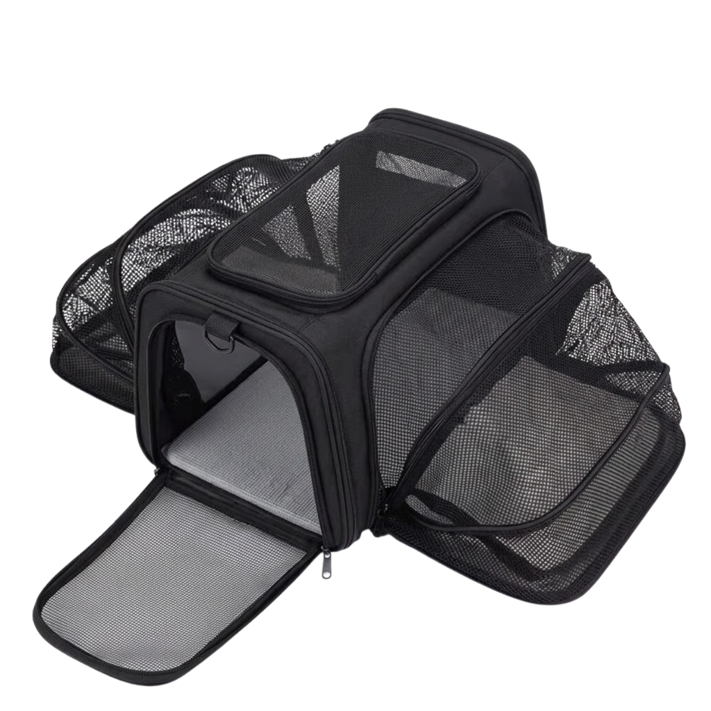 Expandable Soft-Sided Pet Carrier with Breathable Mesh for Small Dogs and Cats