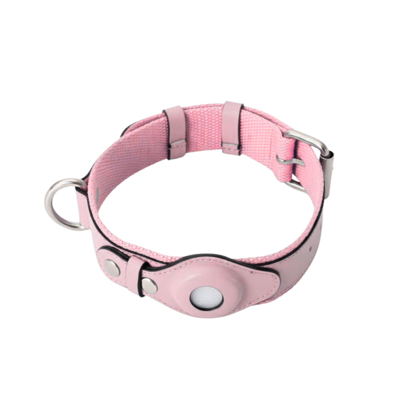 Leather Dog Collar for Airtag Integrated Tracker Holder Pet Supplies with Buckle