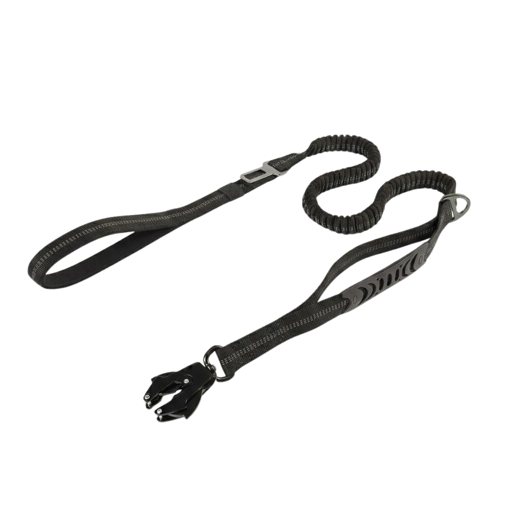 Tactical Bungee Dog Leash with Shock Absorbing Lead and Dual Padded Control Handles
