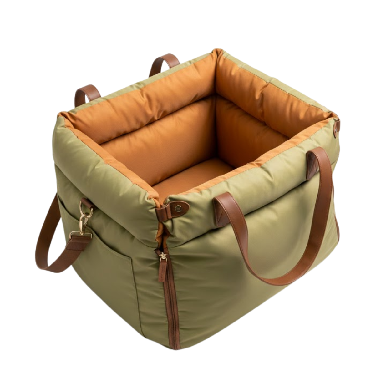 Dog Car Seat Bed with Safety Belt and Secure Straps for Travel