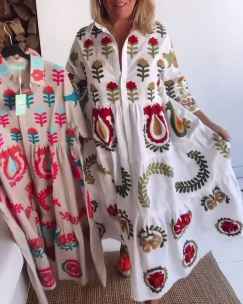 Women's Floral Graphic Midi Dress