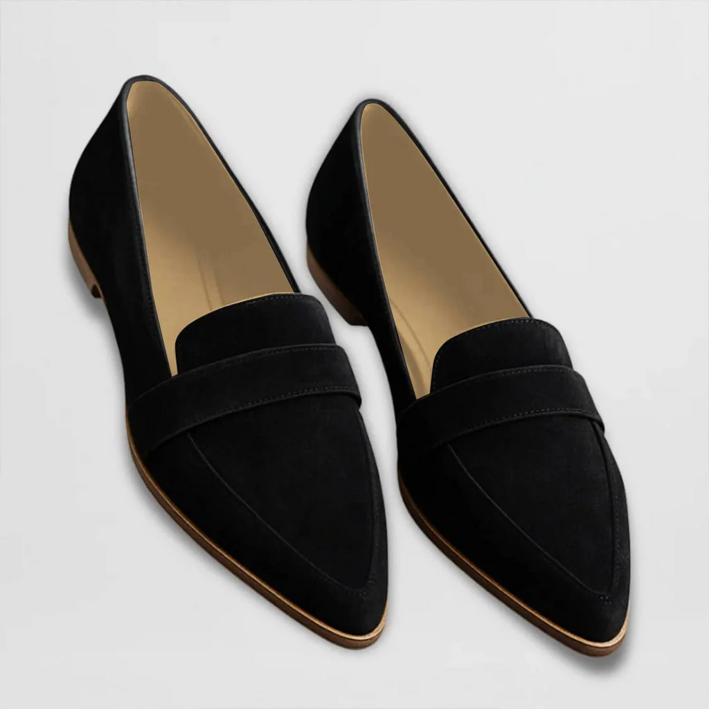 Women’s suede loafers — pointed-toe slip-on footwear