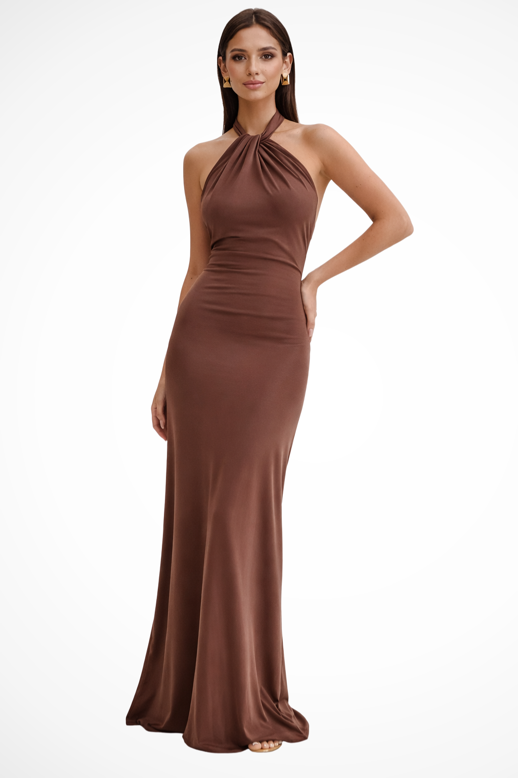 Off Shoulder Maxi Dress Bell Sleeve Lace Cuff Smocked Waist Evening Occasion Dress