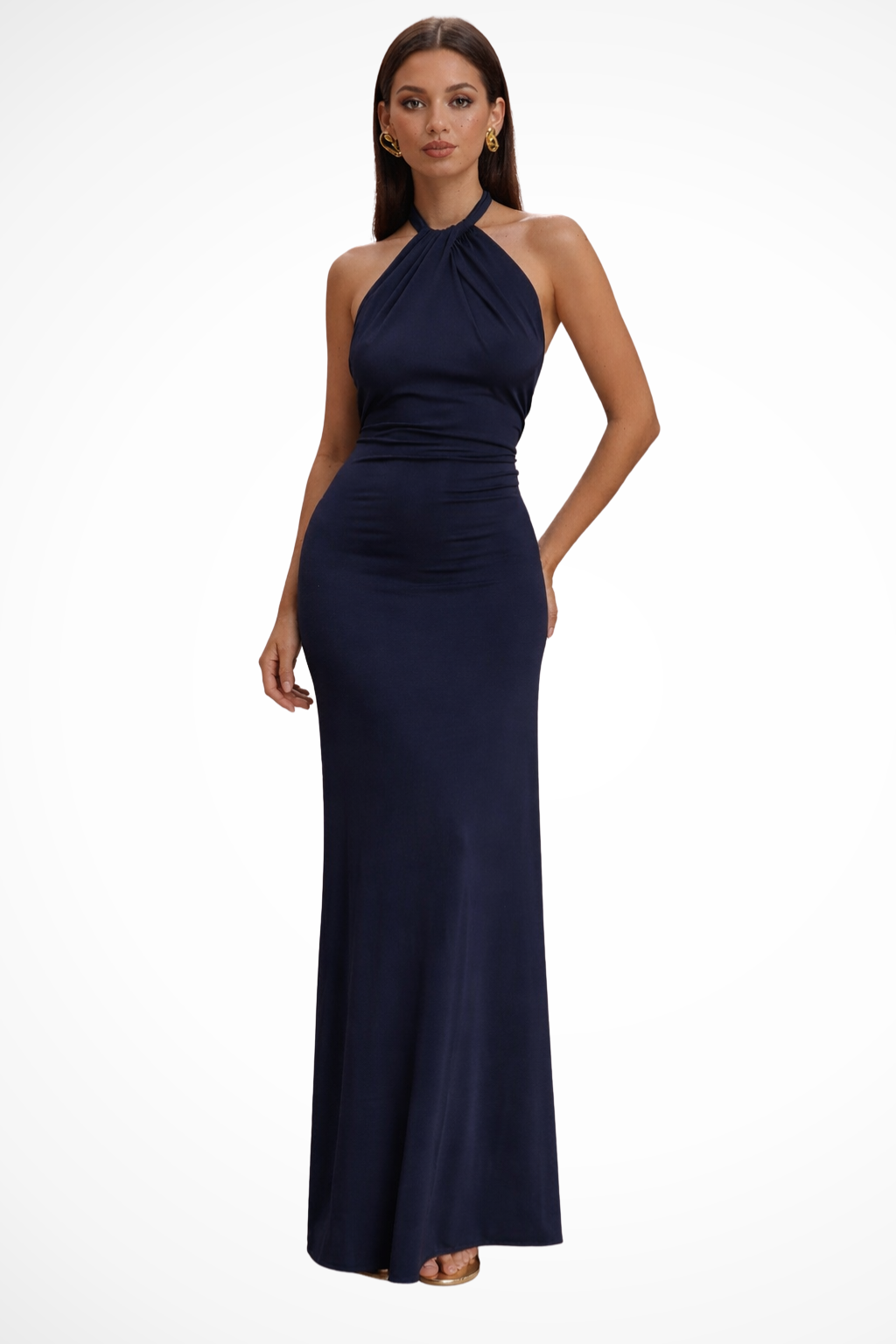 Off Shoulder Maxi Dress Bell Sleeve Lace Cuff Smocked Waist Evening Occasion Dress