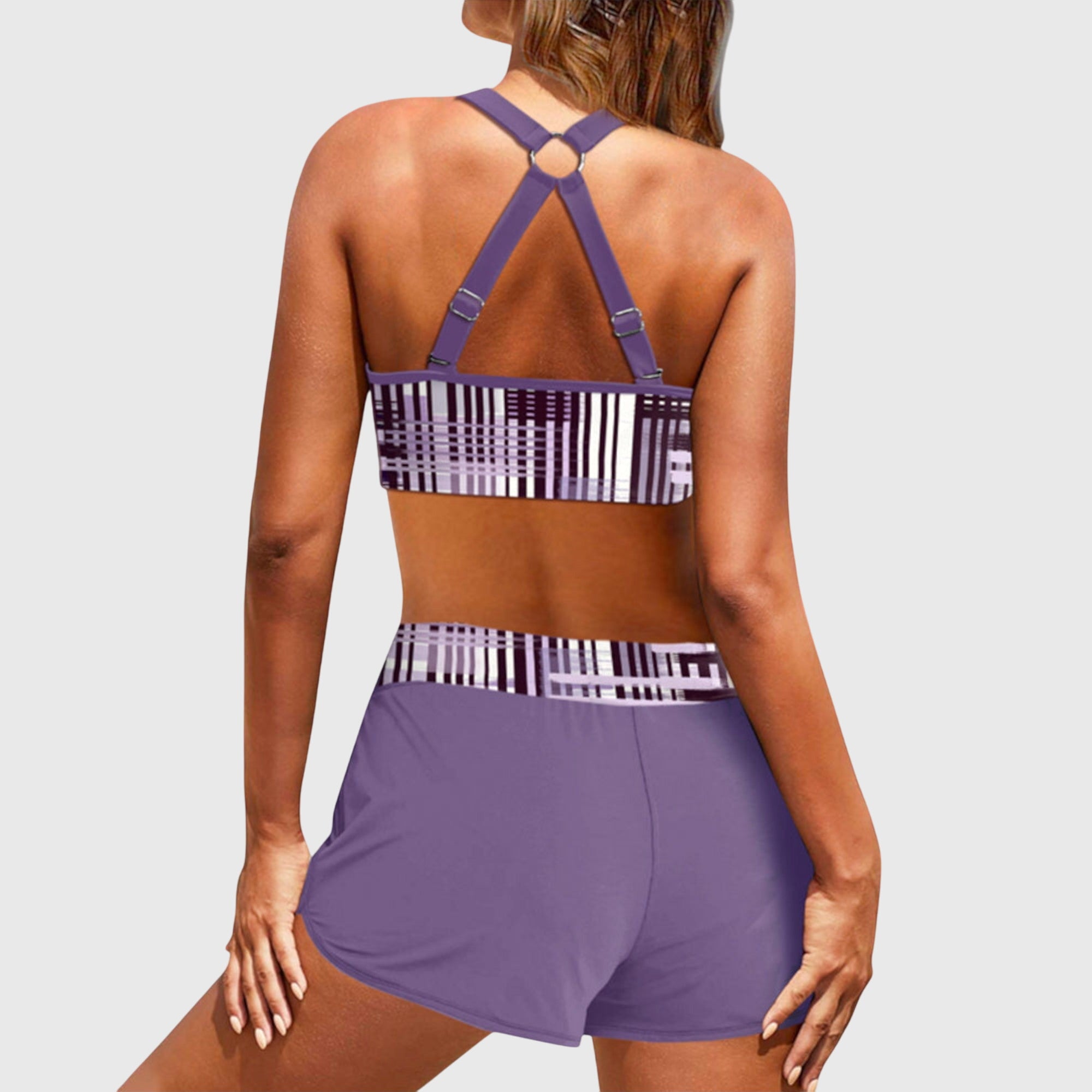 Women's ribbed bikini set | high waisted two-piece swimsuit