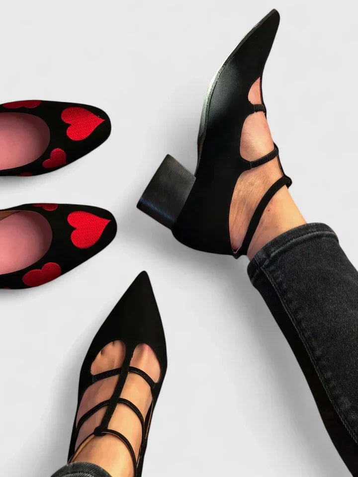 T-Strap Block Heel Pumps