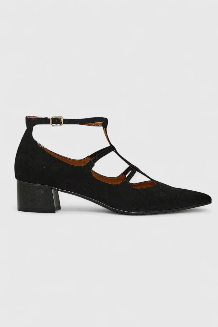 T-Strap Block Heel Pumps