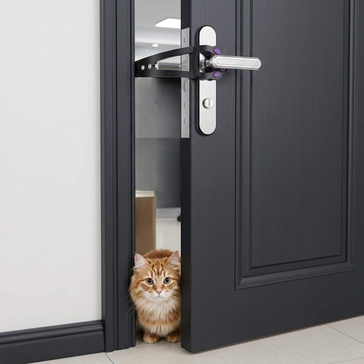 Adjustable Cat Door Holder Latch Punch-Free Pet Door Opener for Dogs and Cats