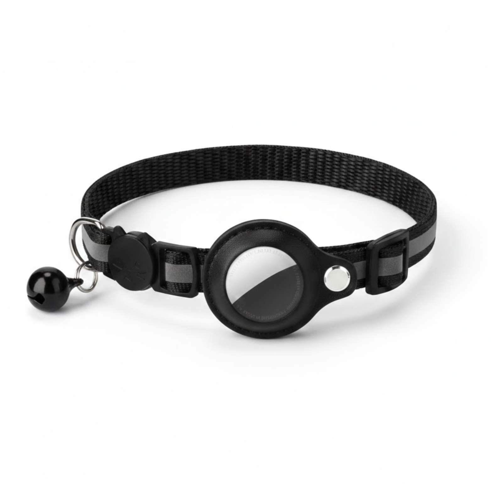 Reflective Cat AirTag Collar with Breakaway Buckle Bell and GPS Tracker Case