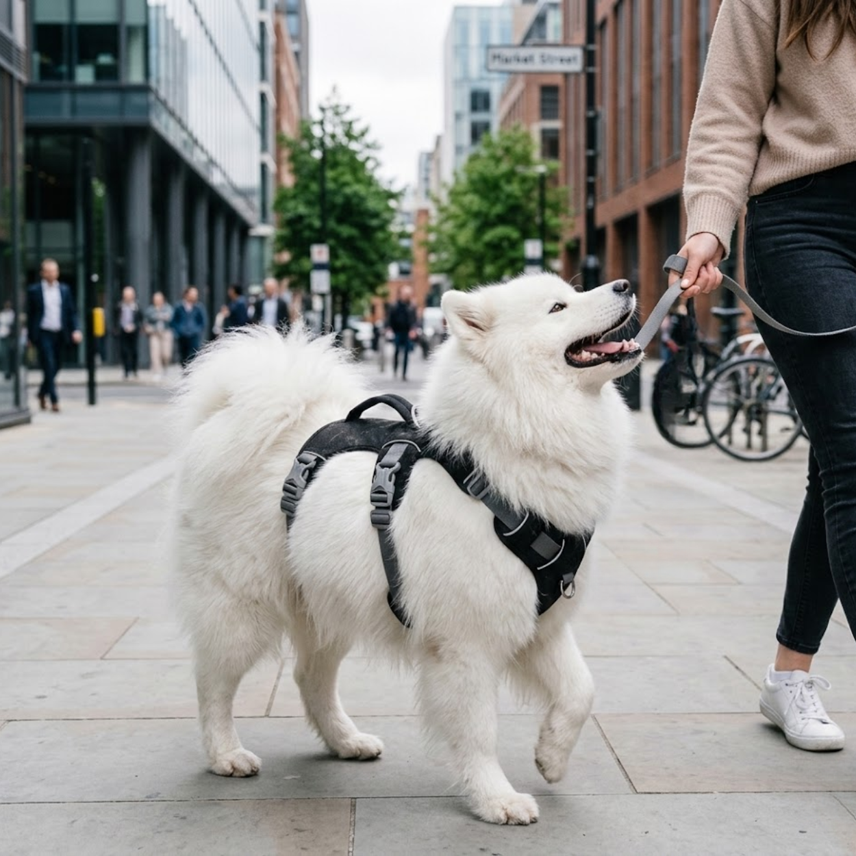 Reflective Nylon Dog Harness with Padded Vest and Adjustable Lifting Handle