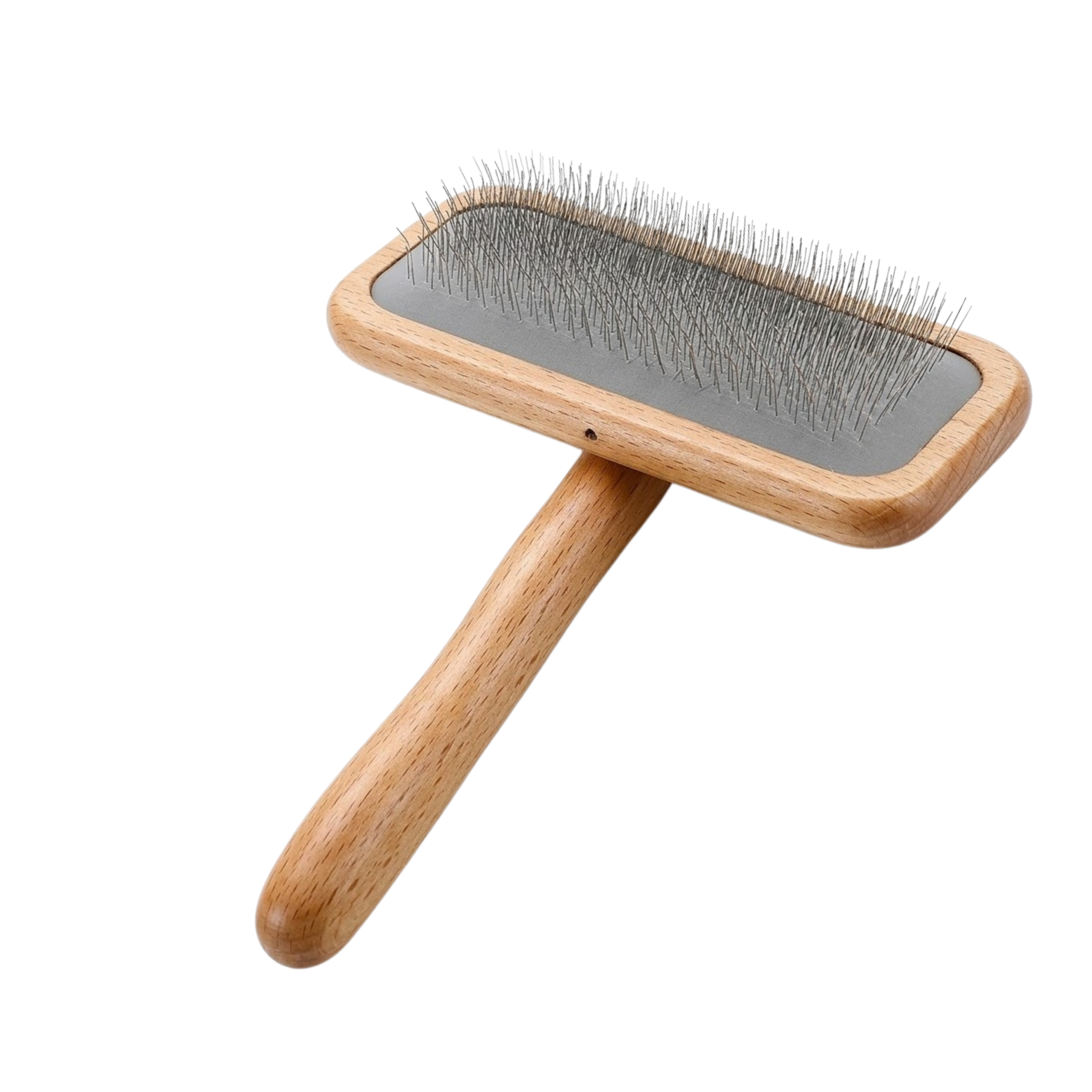 Dog Pin Brush with Wooden Handle Professional Pet Grooming Needle Comb for Hair