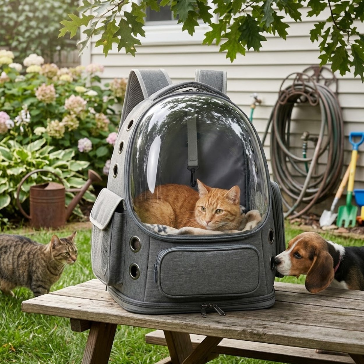 Transparent Pet Cat Carrier Backpack Breathable Outdoor Travel Bag for Small Dogs