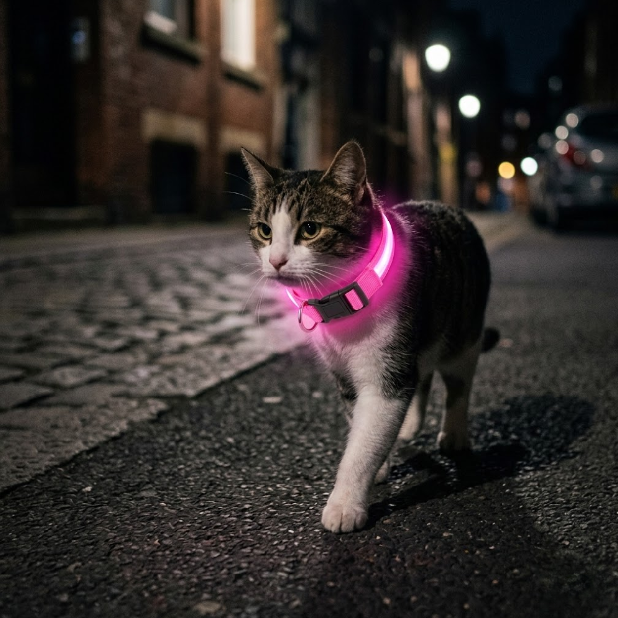 LED Glowing Dog Collar USB Rechargeable Nylon Light Up Pet Safety Harness Adjustable