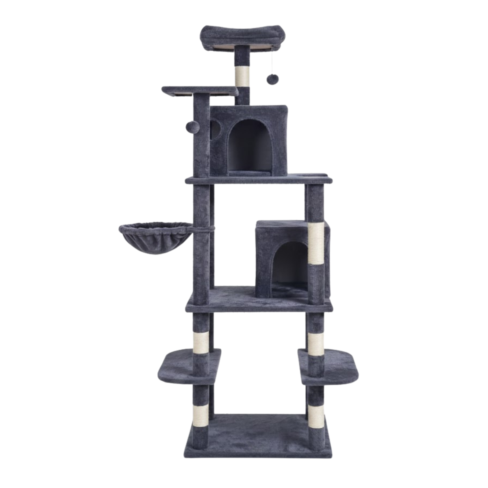 Cat Tree Tower for Indoor Cats with Sisal Scratching Post Condo Hammock and Perch