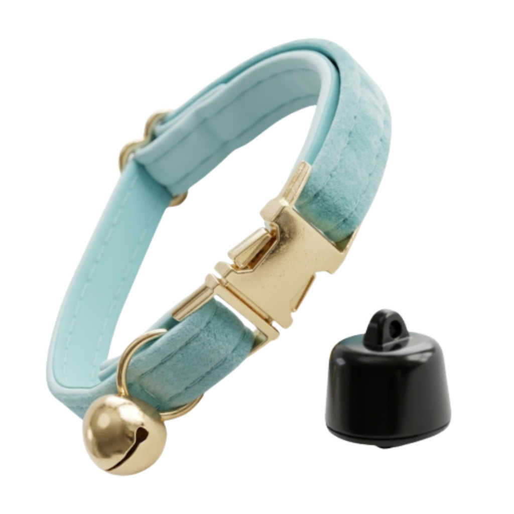 Smart Pet Tracker with Adjustable Velvet Collar and Bell for Dogs and Cats