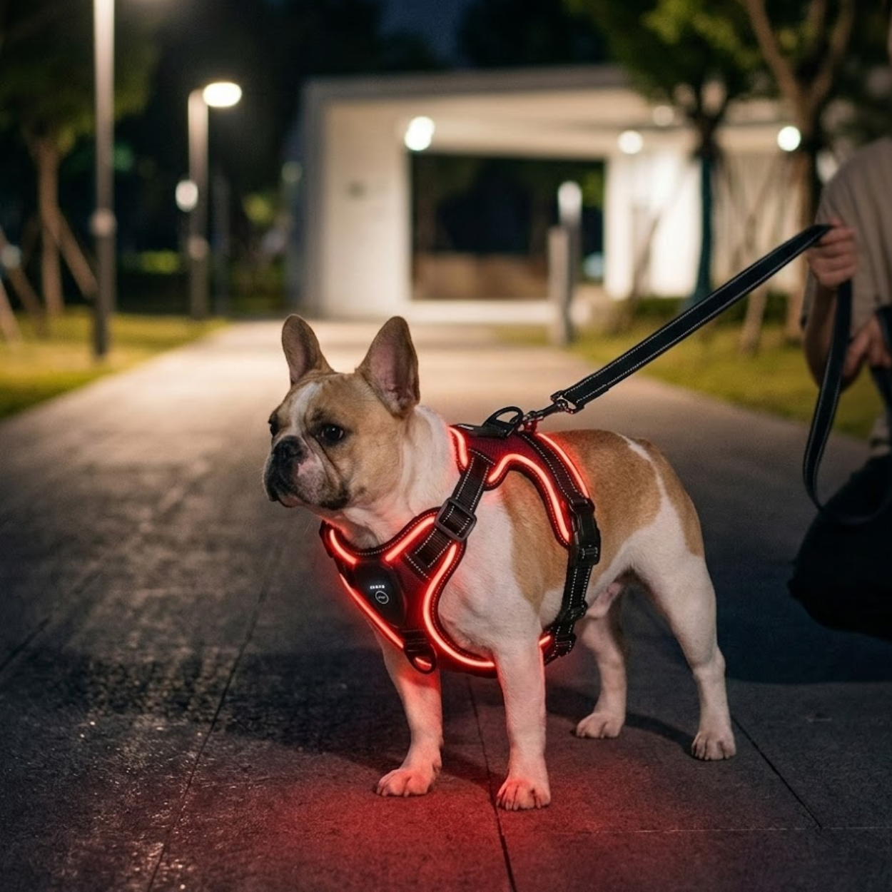 LED Luminous Dog Harness USB Rechargeable No Pull Reflective Nylon Pet Vest Harness