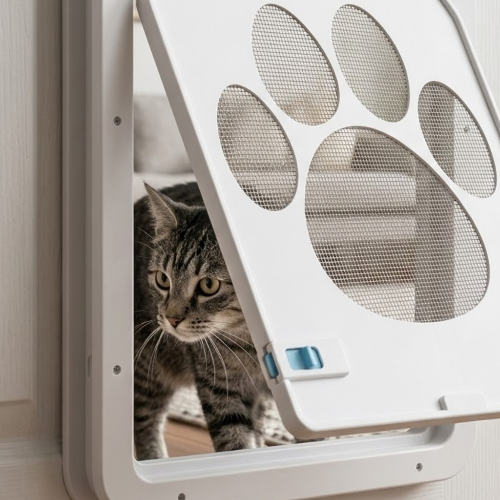 Magnetic Screen Pet Door for Cats and Dogs with Secure Locking System for Screen Doors