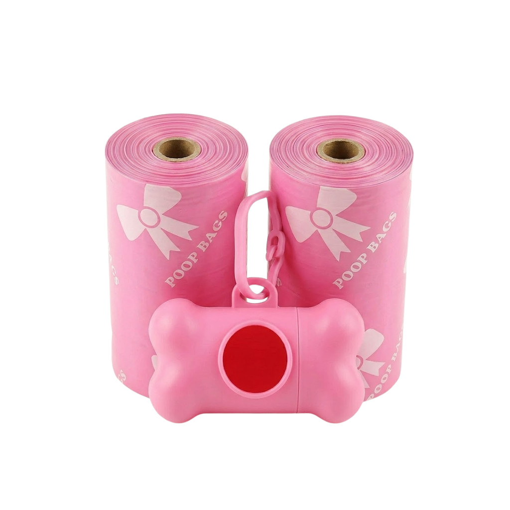 Leak-proof Dog Poop Bags with Bone Dispenser for Pet Waste Cleaning