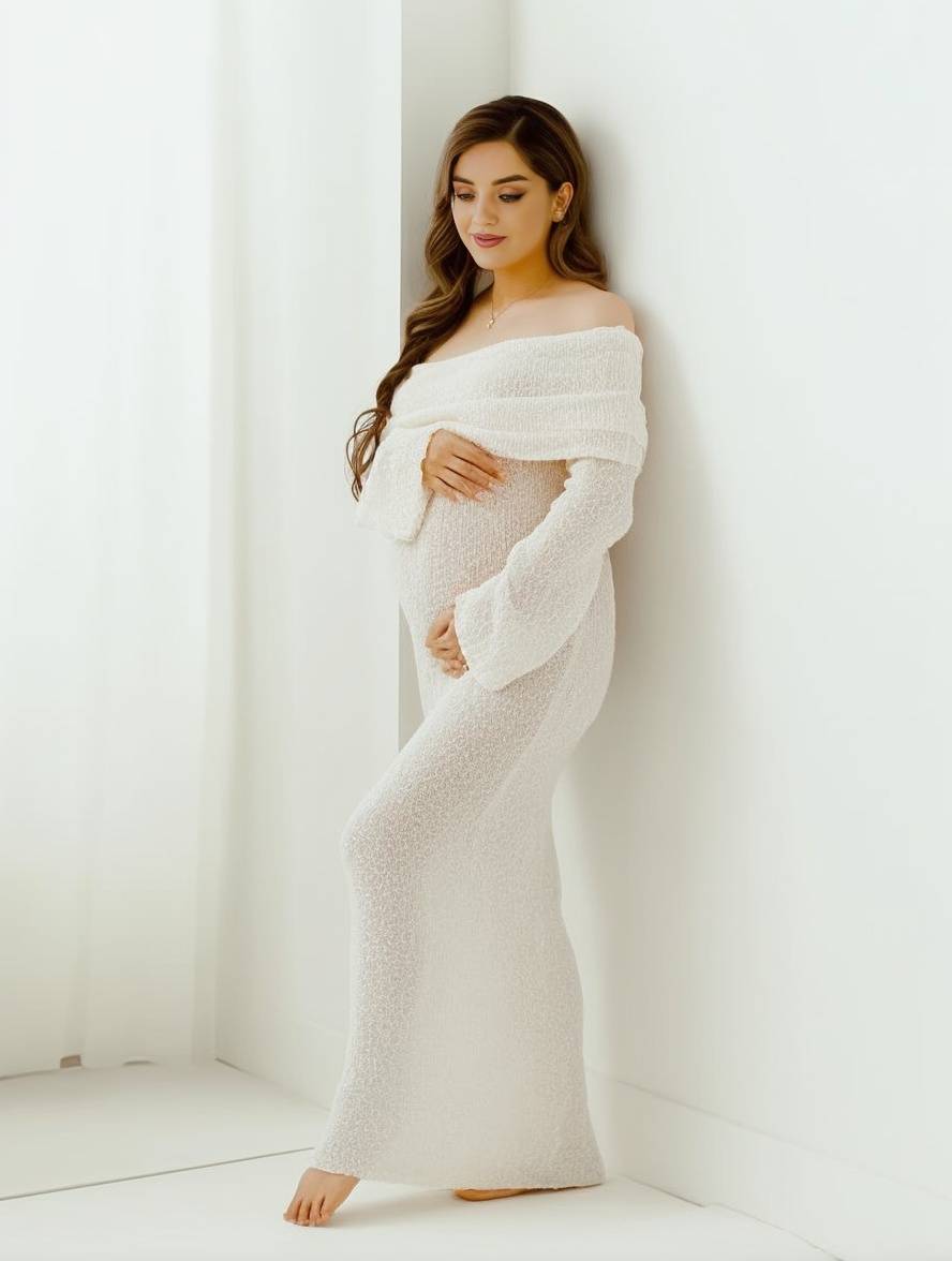 Long Sleeve Maternity Maxi Dress