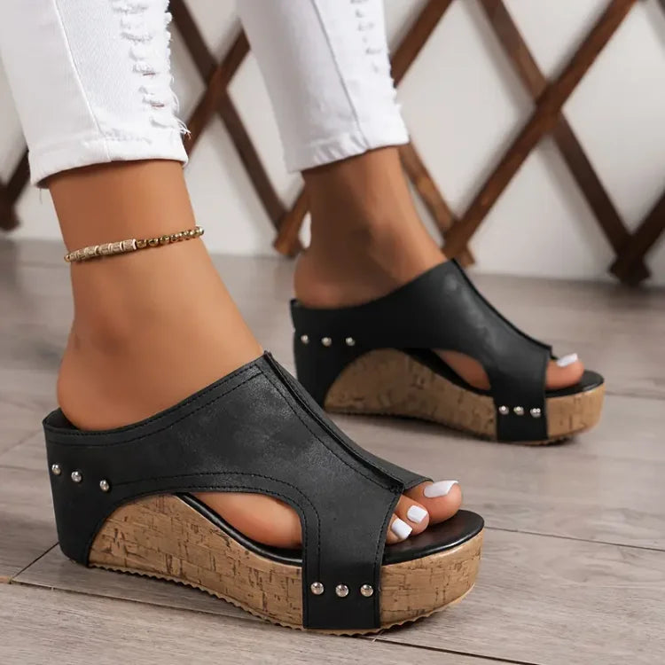 Women's sandals - slide platform wedge daily walking