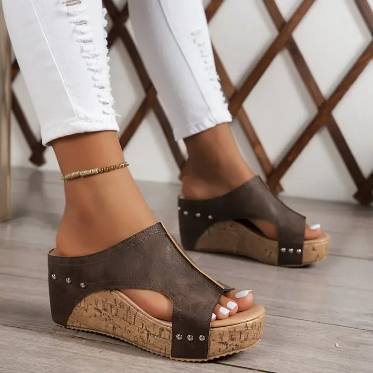 Women's sandals - slide platform wedge daily walking
