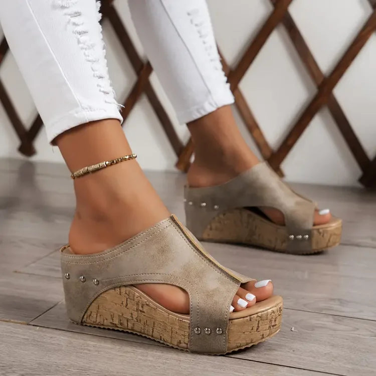 Women's sandals - slide platform wedge daily walking