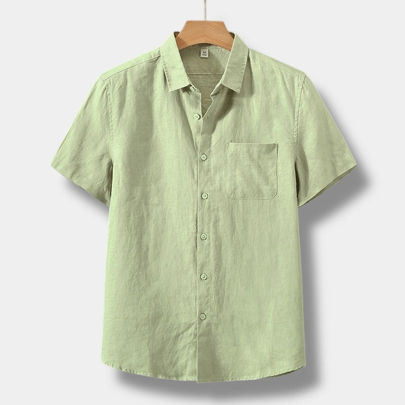 Short sleeve shirt for men — relaxed cut front pocket — daily casual style