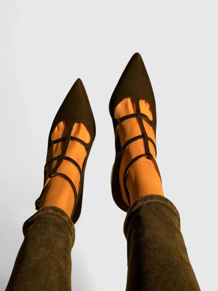 T-Strap Block Heel Pumps