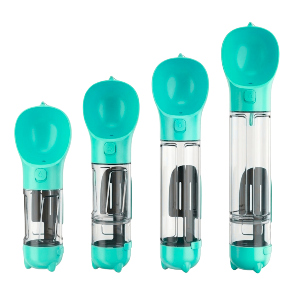 Portable Dog Water Bottle with Food Feeder Bowl and Waste Bag Dispenser