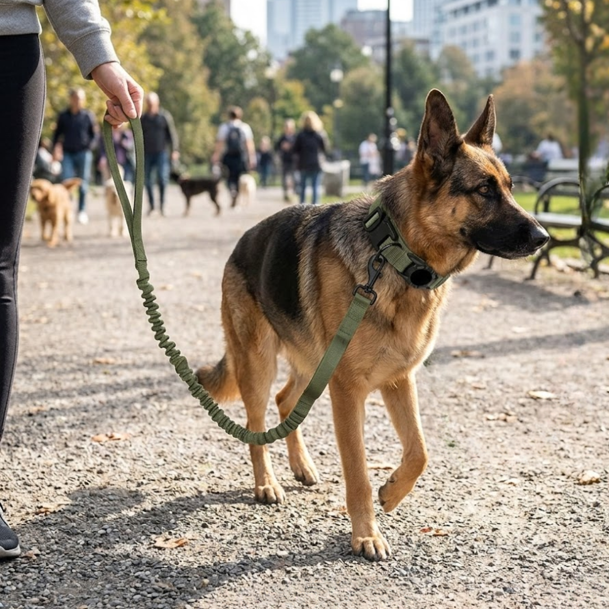 Tactical Nylon Dog Collar with Integrated AirTag Holder and Metal Buckle
