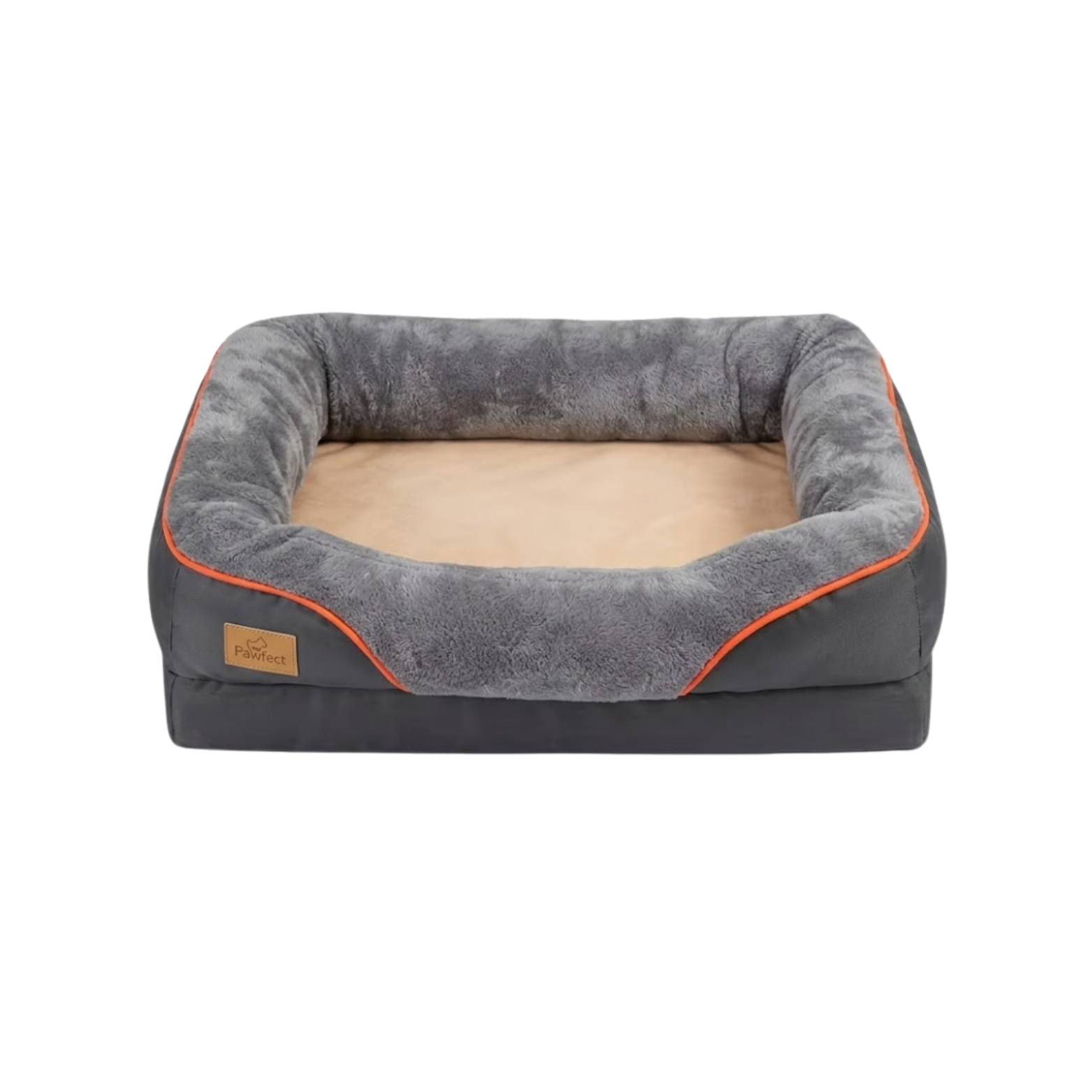 Memory Foam Dog Bed with Cotton Cover Waterproof Mattress and Bolstered Pet Sofa