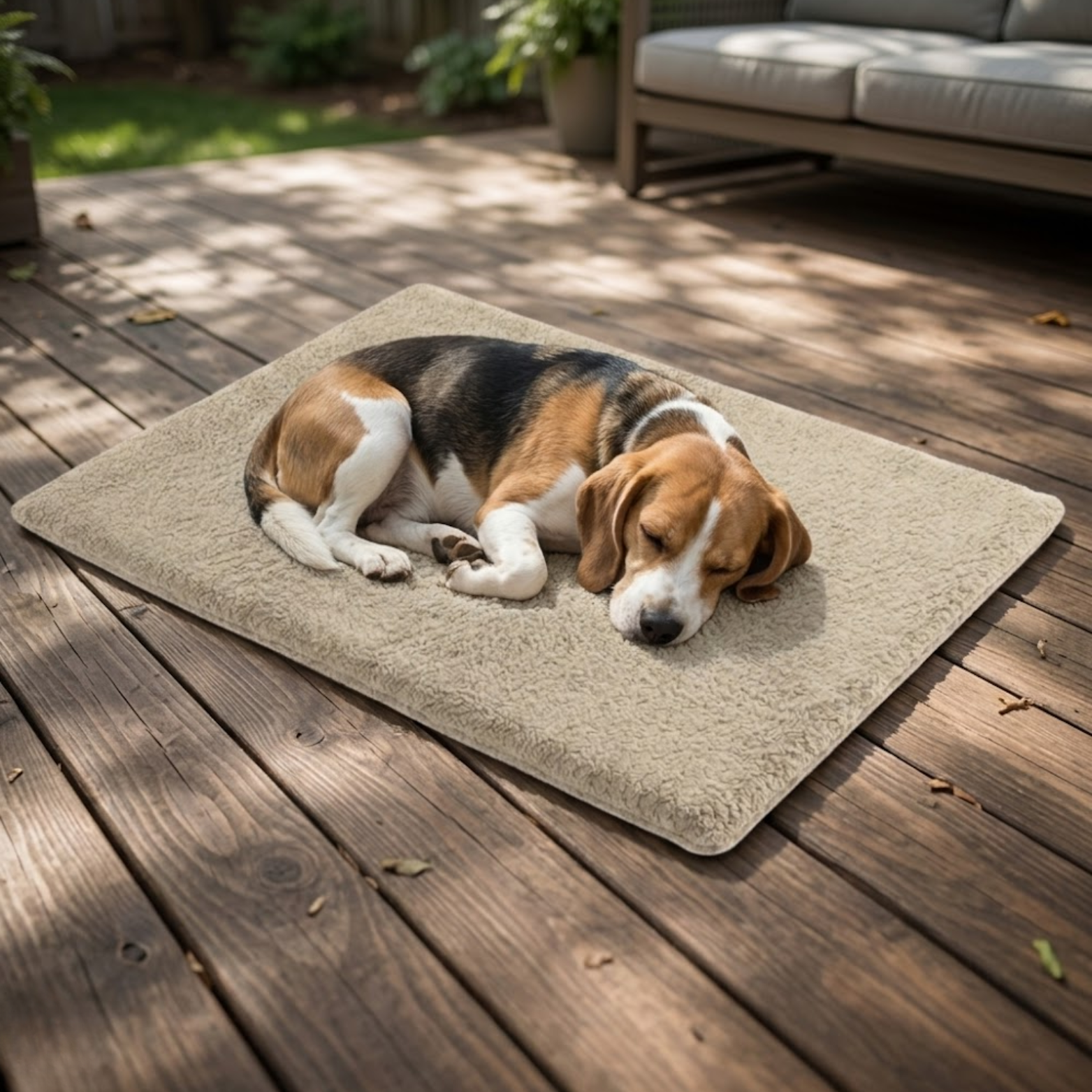 Waterproof Dog Bed with Removable Washable Faux Fur Cover and Anti-Slip Bottom