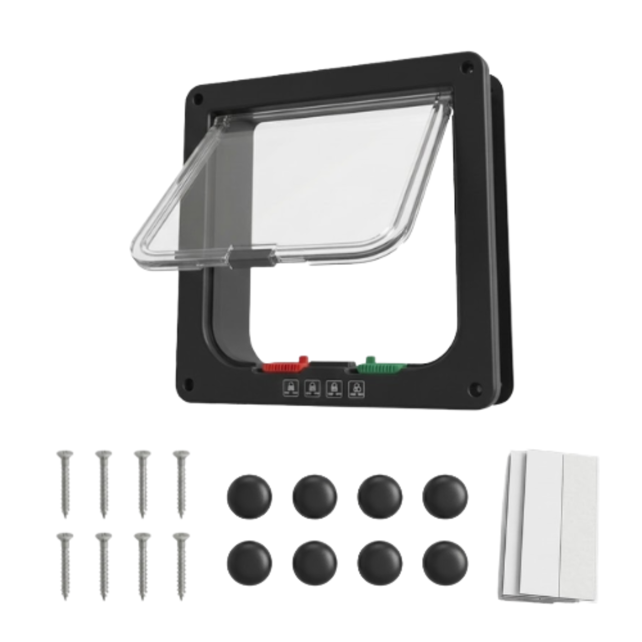 Cat Flap Door ABS Plastic 4 Way Locking Security Pet Gate for Dogs and Kittens