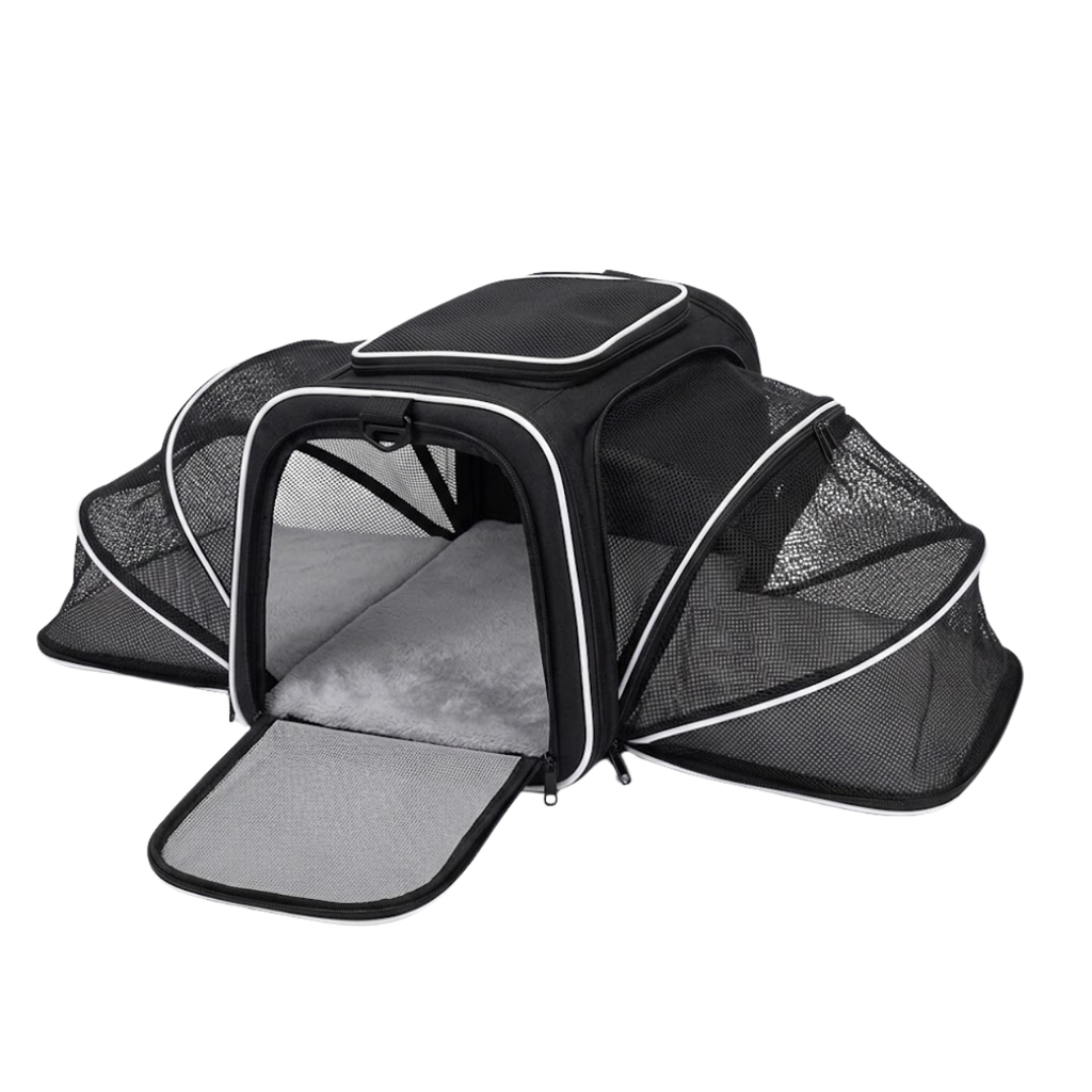 Expandable Soft-Sided Pet Carrier with Breathable Mesh for Small Dogs and Cats