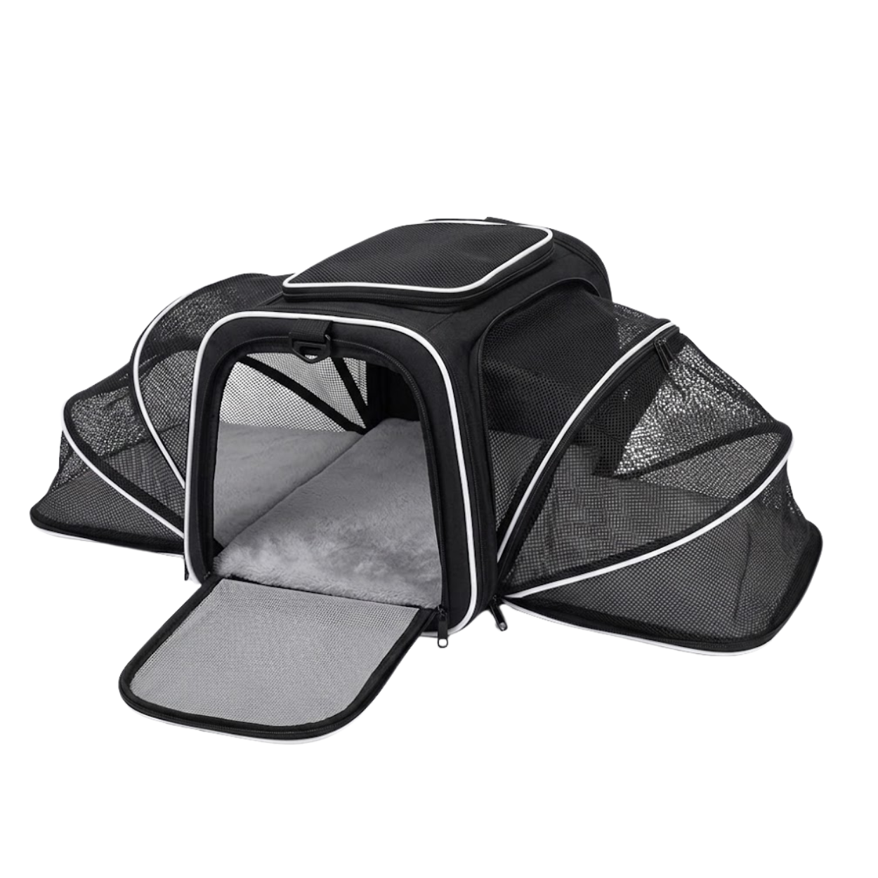 Expandable Soft-Sided Pet Carrier with Breathable Mesh for Small Dogs and Cats