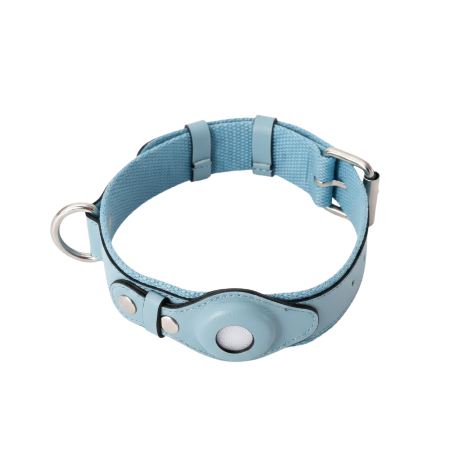 Leather Dog Collar for Airtag Integrated Tracker Holder Pet Supplies with Buckle