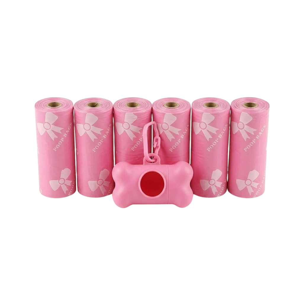 Leak-proof Dog Poop Bags with Bone Dispenser for Pet Waste Cleaning