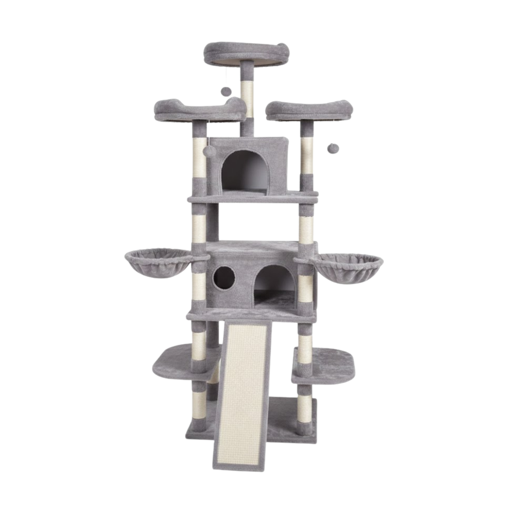 Cat Tree Tower for Indoor Cats with Sisal Scratching Post Condo Hammock and Perch