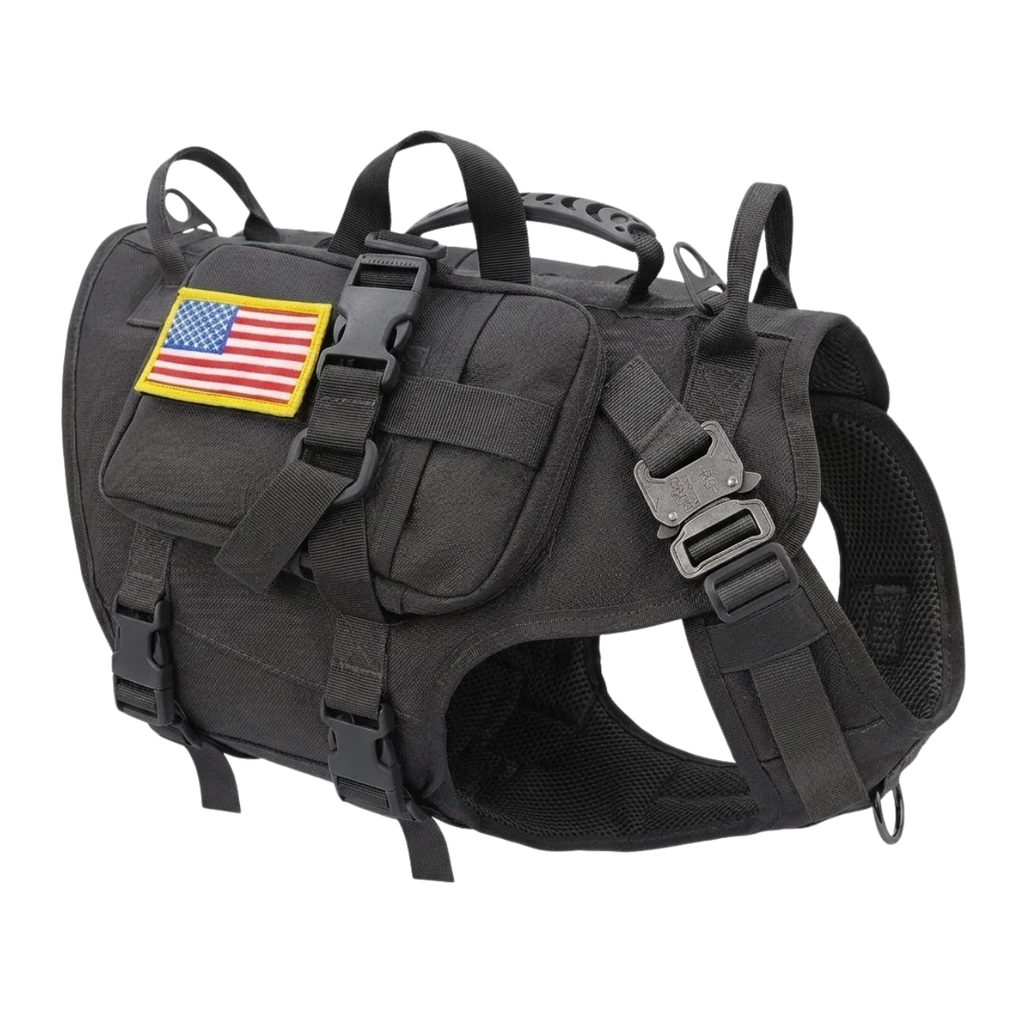 Tactical Dog Harness Military Nylon No Pull Vest With Molle Pouches and Handle